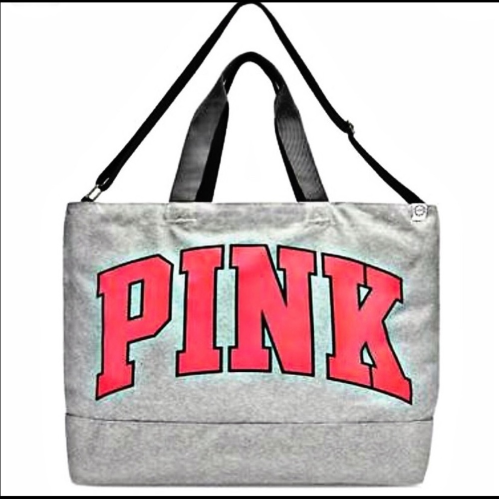 VS PINK Weekender tote bag travel GRAY Oversized